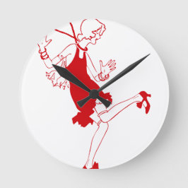 röd blixtflicka rund klocka