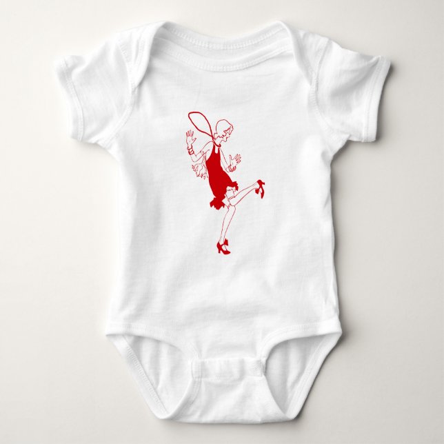 röd blixtflicka t-shirt (Framsida)