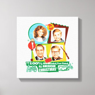 Röd-blodig, två falskt, all amerikansk jul canvastryck