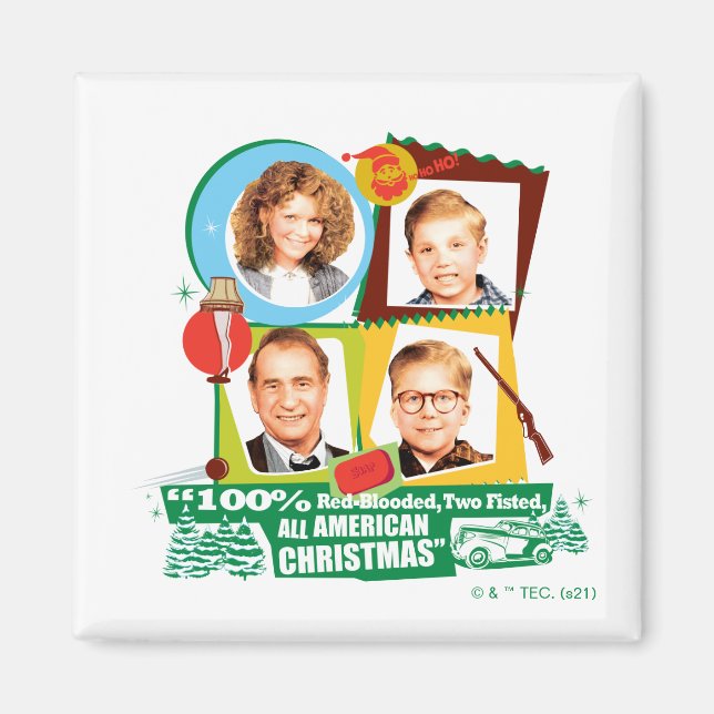 Röd-blodig, två falskt, all amerikansk jul magnet (Framsidan)