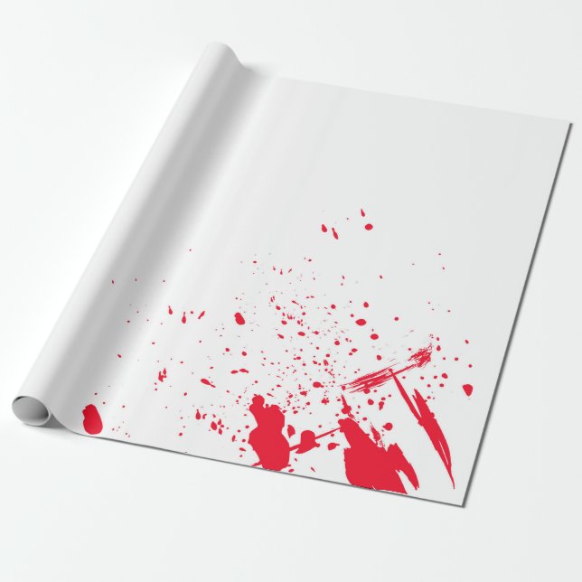 Röd blodSplatter Presentpapper (Utrullad)