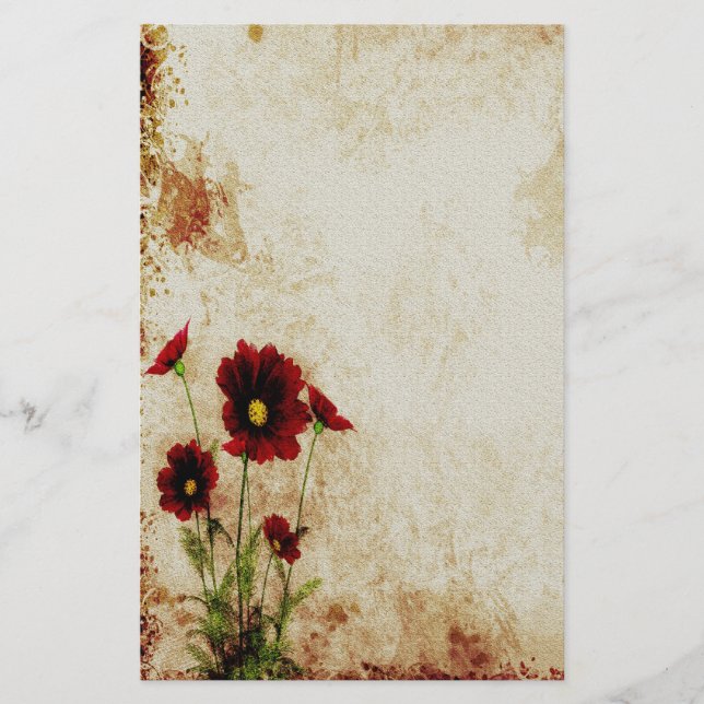 Röd blom- brevpapper (Framsida)