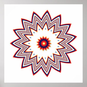 Röd blomfraktur poster