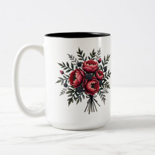 röd blomkrukamugg - texten kan ändras Två-Tonad mugg
