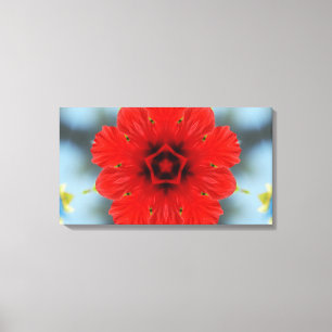 Röd Blomma Canvas