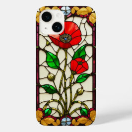 Röd blomma Elegant glaskonst