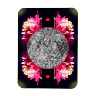 Röd blomma i solljus Ram Lägg till foto Magnet