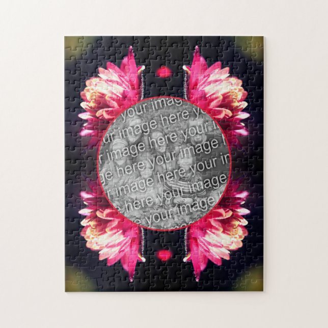 Röd blomma i solljus Ram Lägg till foto Pussel (Vertikal)