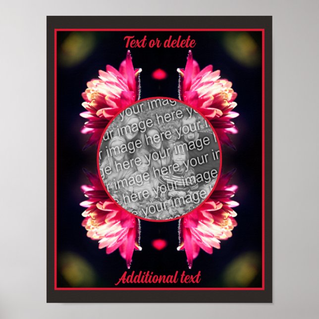 Röd blomma i solljus Ram Skapar ditt eget foto Poster (Framsidan)