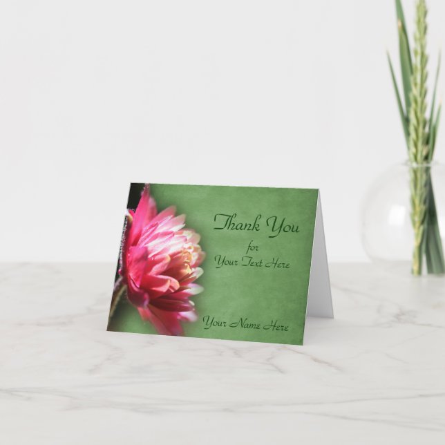 Röd blomma i solljus, Tack (Framsida)