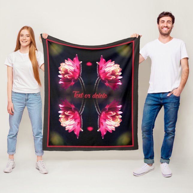 Röd blomma i solljusets Abstrakt Personlig Fleecefilt (På plats)