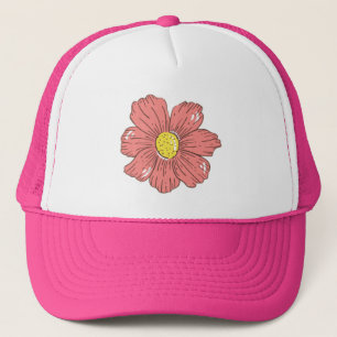 Röd blomma keps