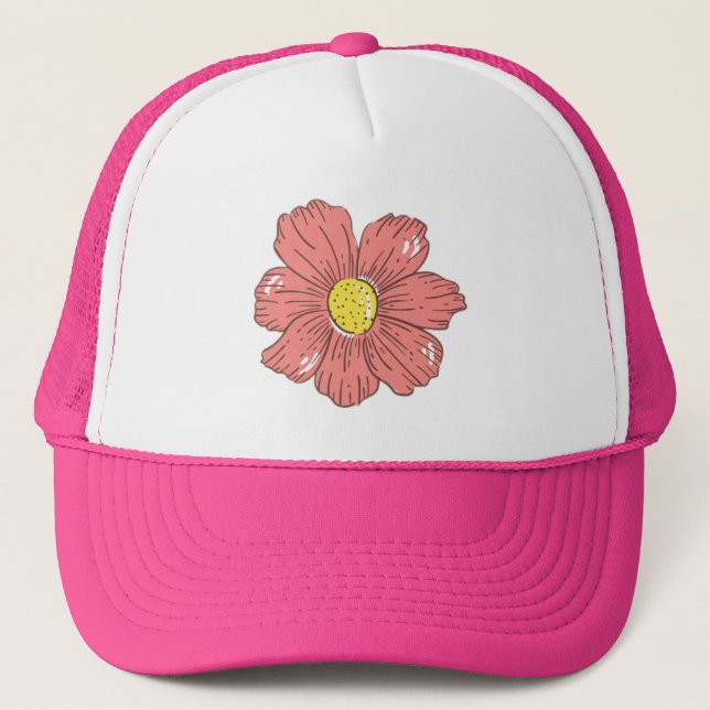 Röd blomma keps (Framsida)