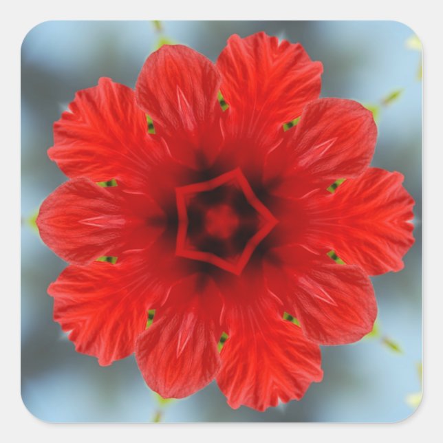 Röd blomma Klistermärke (Framsida)