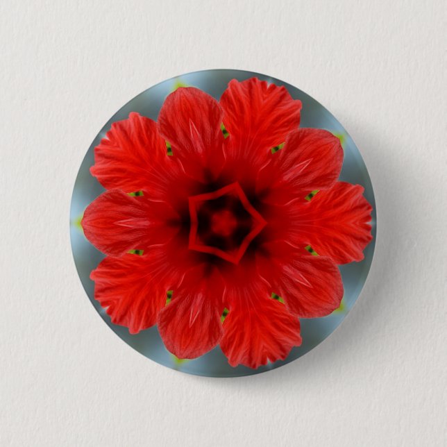 Röd Blomma Knapp (Framsida)