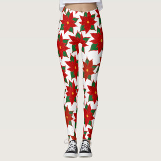 Röd blomma leggings
