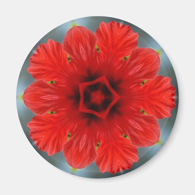Röd blomma magnet (Framsidan)