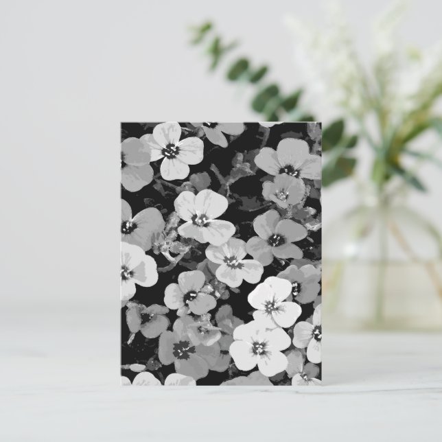 Röd blomma med vattenfärg 2 helg vykort (Stående Fram)