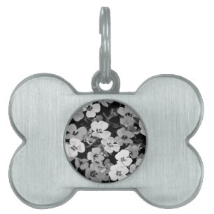 Röd blomma med vattenfärg 2 ID-bricka husdjur