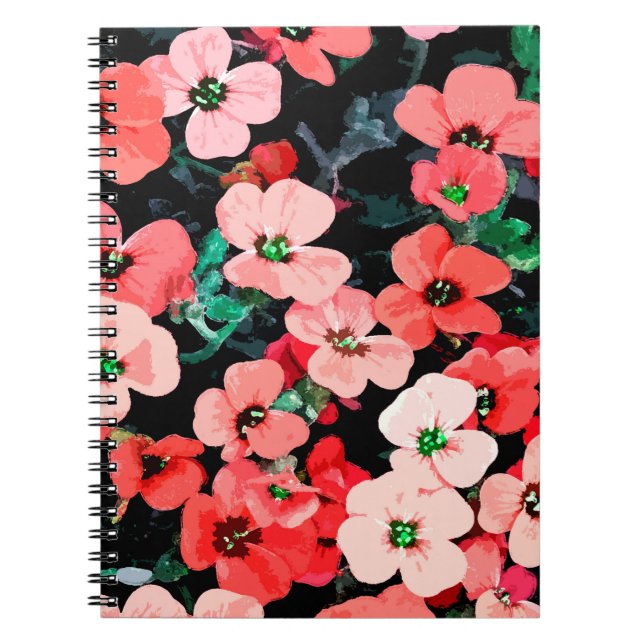 Röd blomma med vattenfärg anteckningsbok (Framsidan)