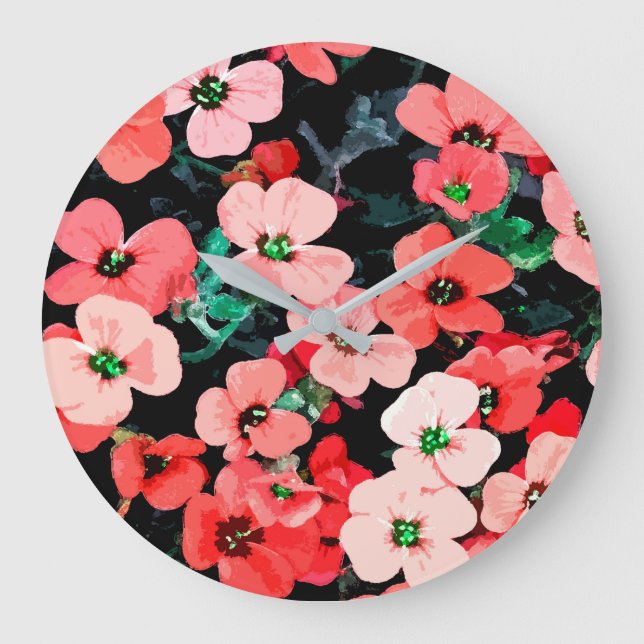 Röd blomma med vattenfärg stor klocka (Framsida)