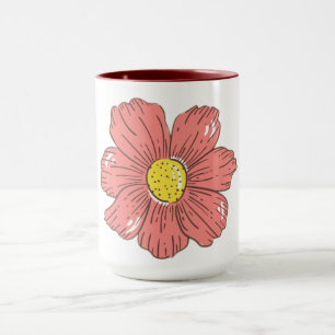 Röd blomma mugg