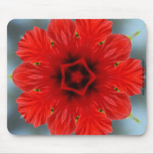 Röd Blomma Musmatta