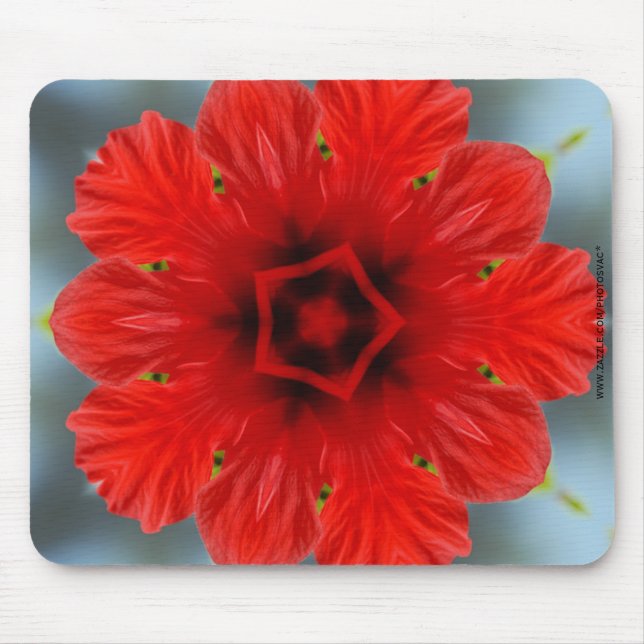 Röd blomma musmatta (Framsidan)