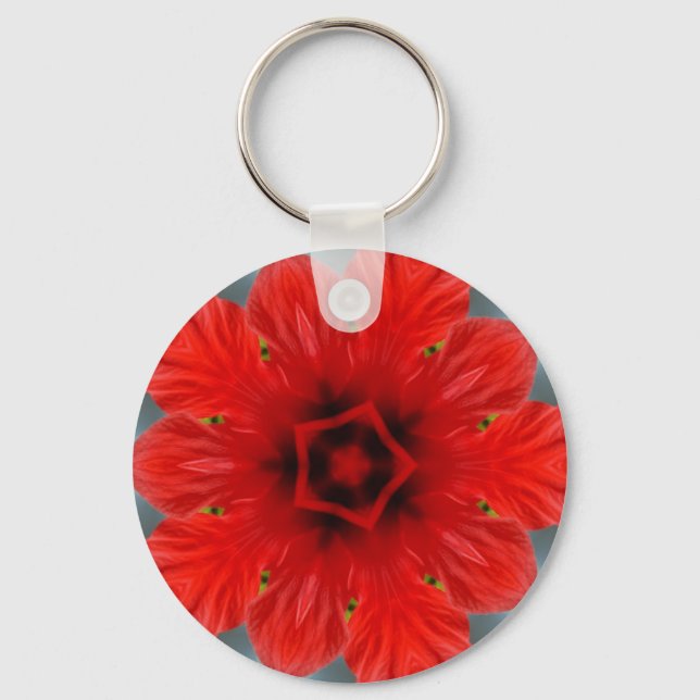 Röd Blomma Nyckelring (Framsida)