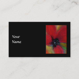 Röd blomma, Poppy. Visitkort