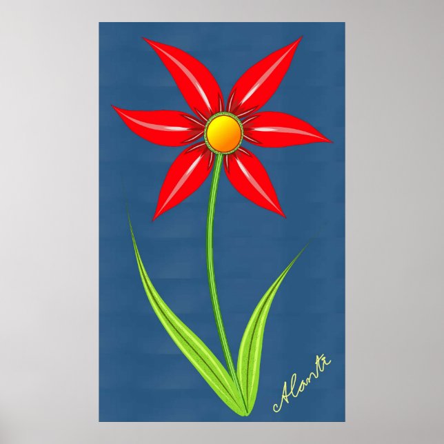 Röd blomma poster (Framsidan)
