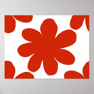 Röd blomma Poster