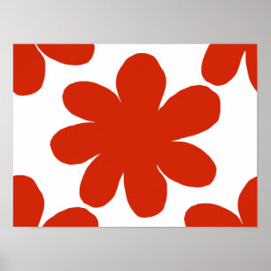 Röd blomma Poster