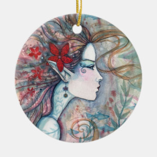 Röd Blomma Siren Ornament