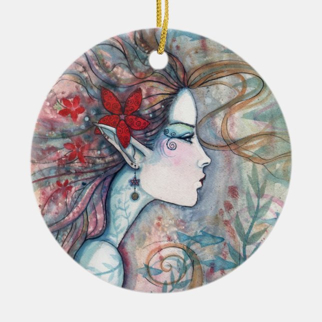 Röd Blomma Siren Ornament (Framsidan)