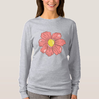 Röd blomma t shirt