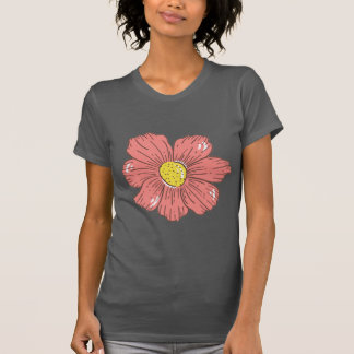 Röd blomma t shirt