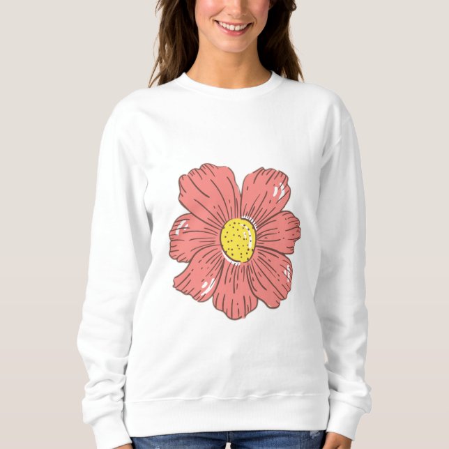 Röd blomma t shirt (Framsida)