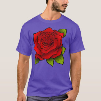 Röd blomma t shirt