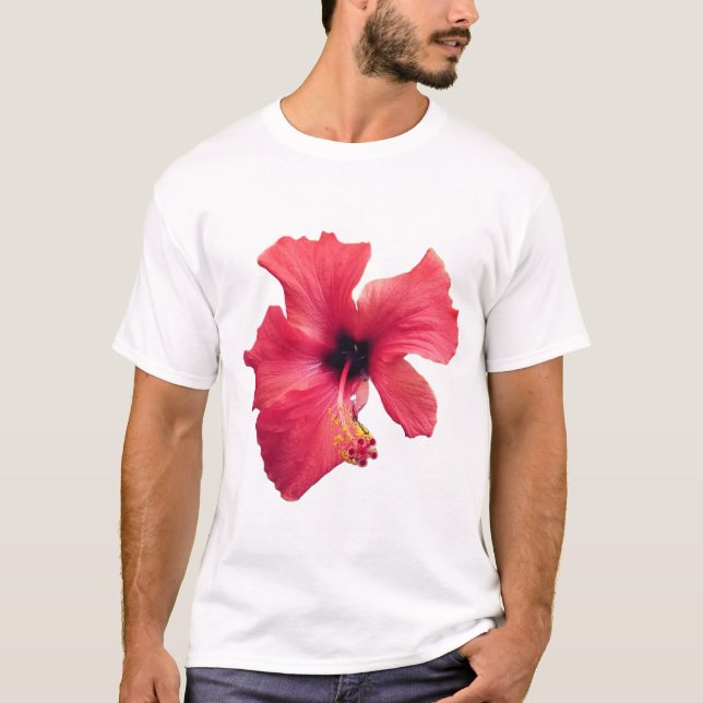 Röd blomma t shirt (Framsida)