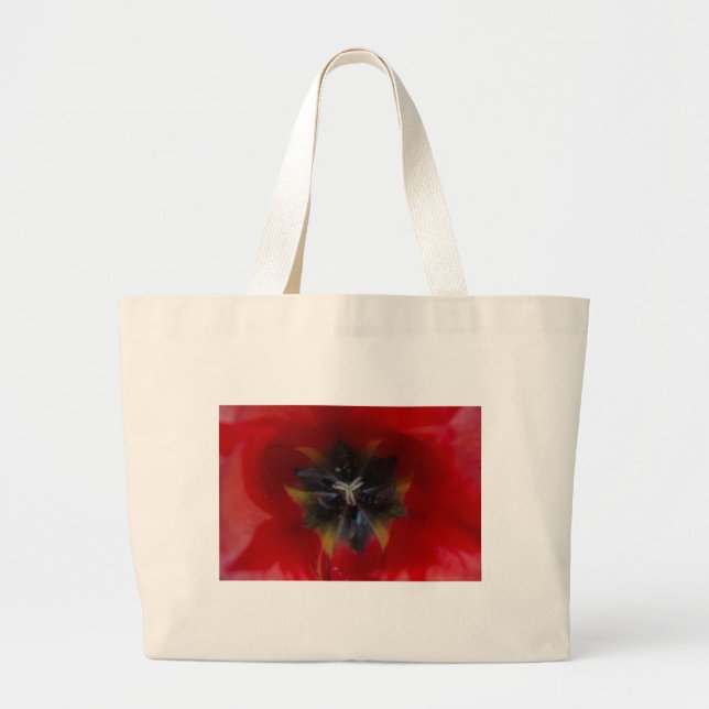 Röd blomma Totebag Jumbo Tygkasse (Framsidan)
