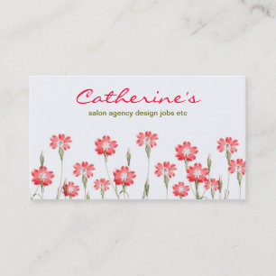 röd blomma trädgårdsdesign visitkort