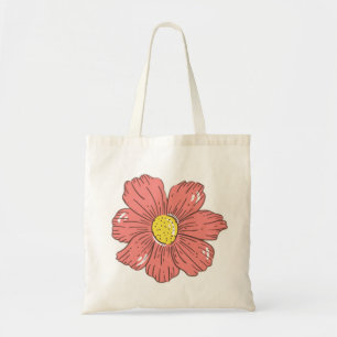 Röd blomma tygkasse