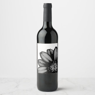 röd blomma vinflaska etikett