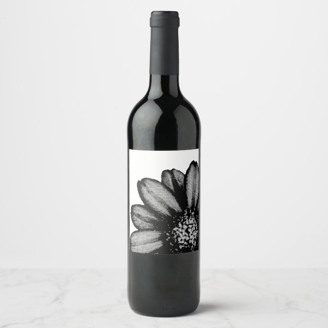 röd blomma vinflaska etikett (Framsida)