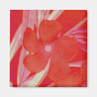 Röd blommamagnet magnet