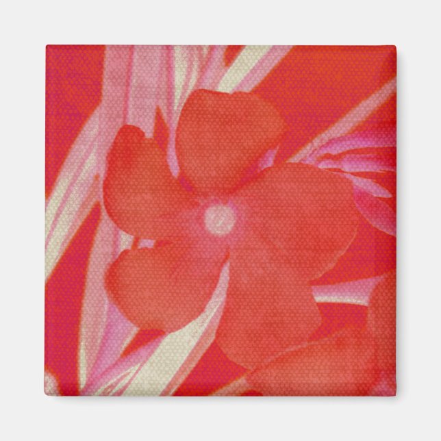 Röd blommamagnet magnet (Framsidan)