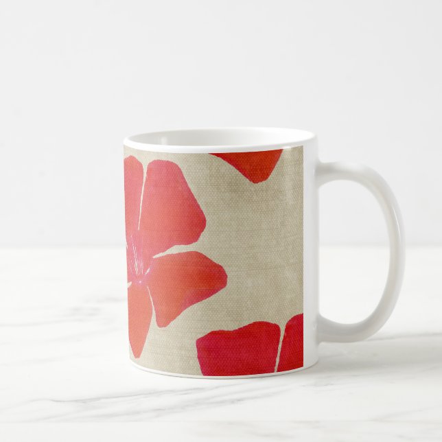 Röd blommamugg kaffemugg (Höger)