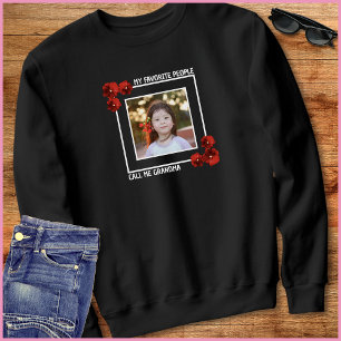 Röd Blommig 1 Foto Enkel Söt Citat Mormor T Shirt