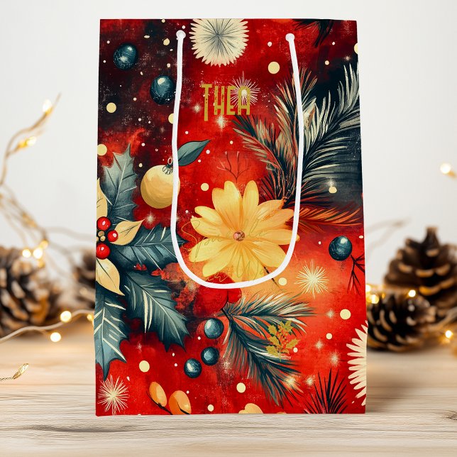 Röd Blommig Julgransprydnad Julpresent (Skapare uppladdad)